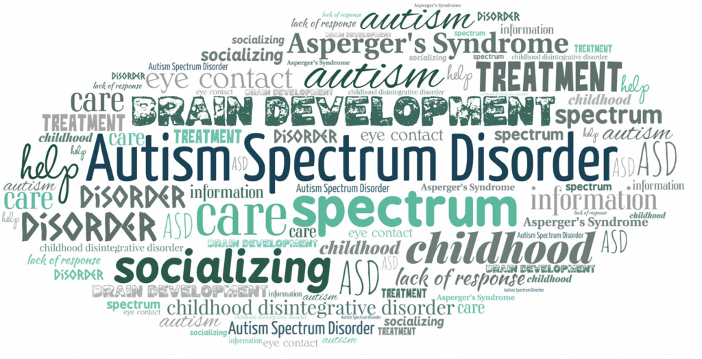 nube de palabras clave sobre autismo