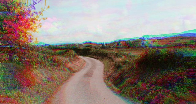 střední psychedelický efekt country lane